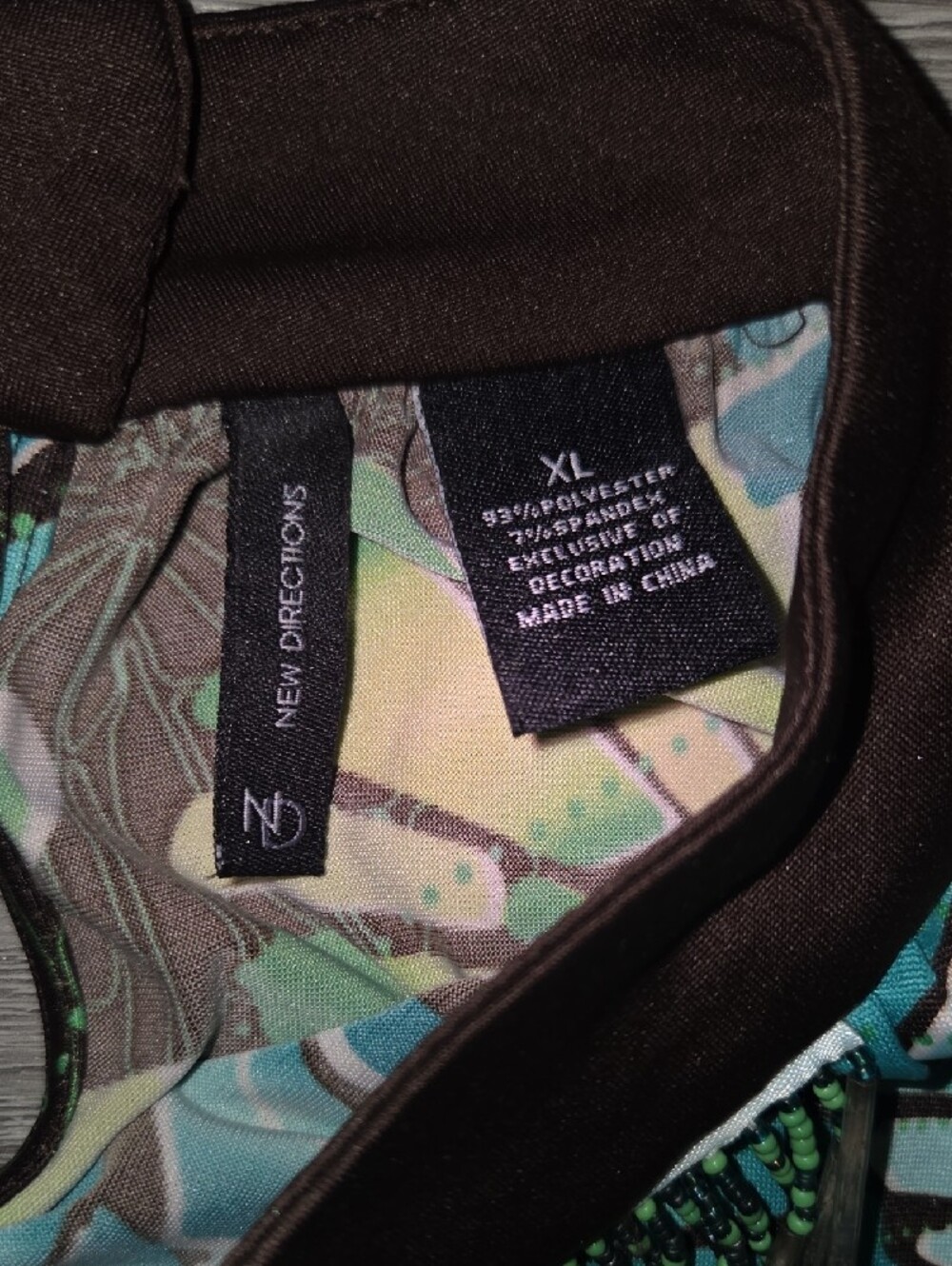 new directions Floral Halter Dress in Teal and Lime - Picture 2 of 6